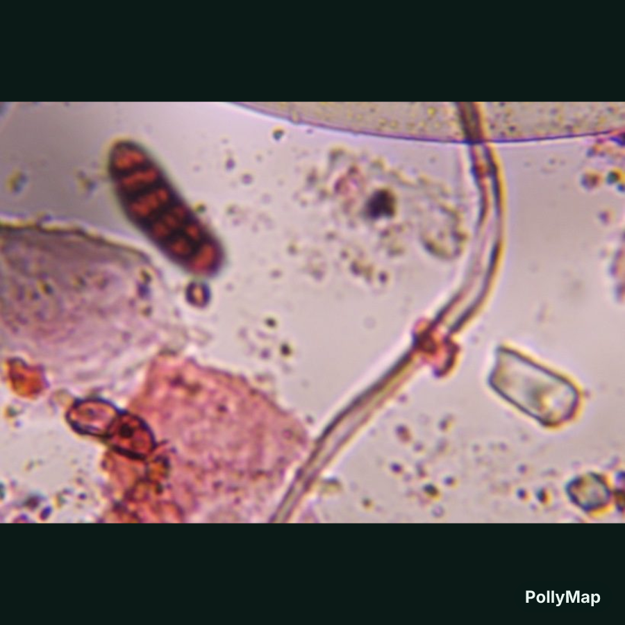 Another microscope image of Bipolaris/Drechslera, verified by PollyMap